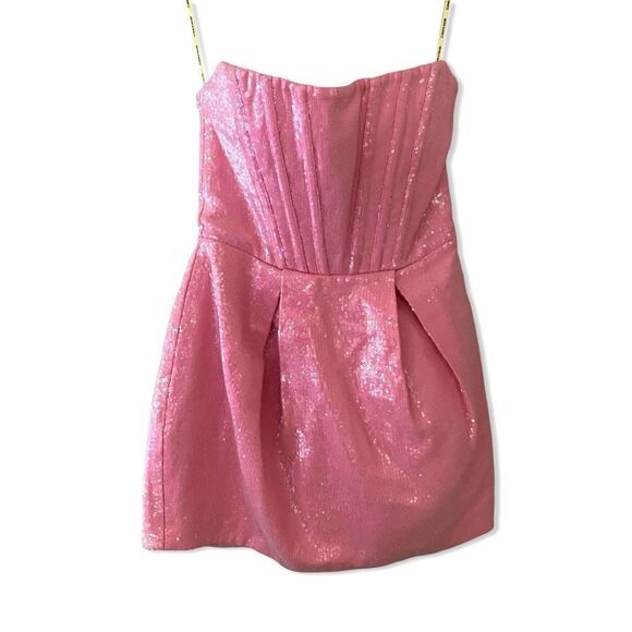 Bronx and Banco Pink Strapless Mini Dress - Picture 6 of 16